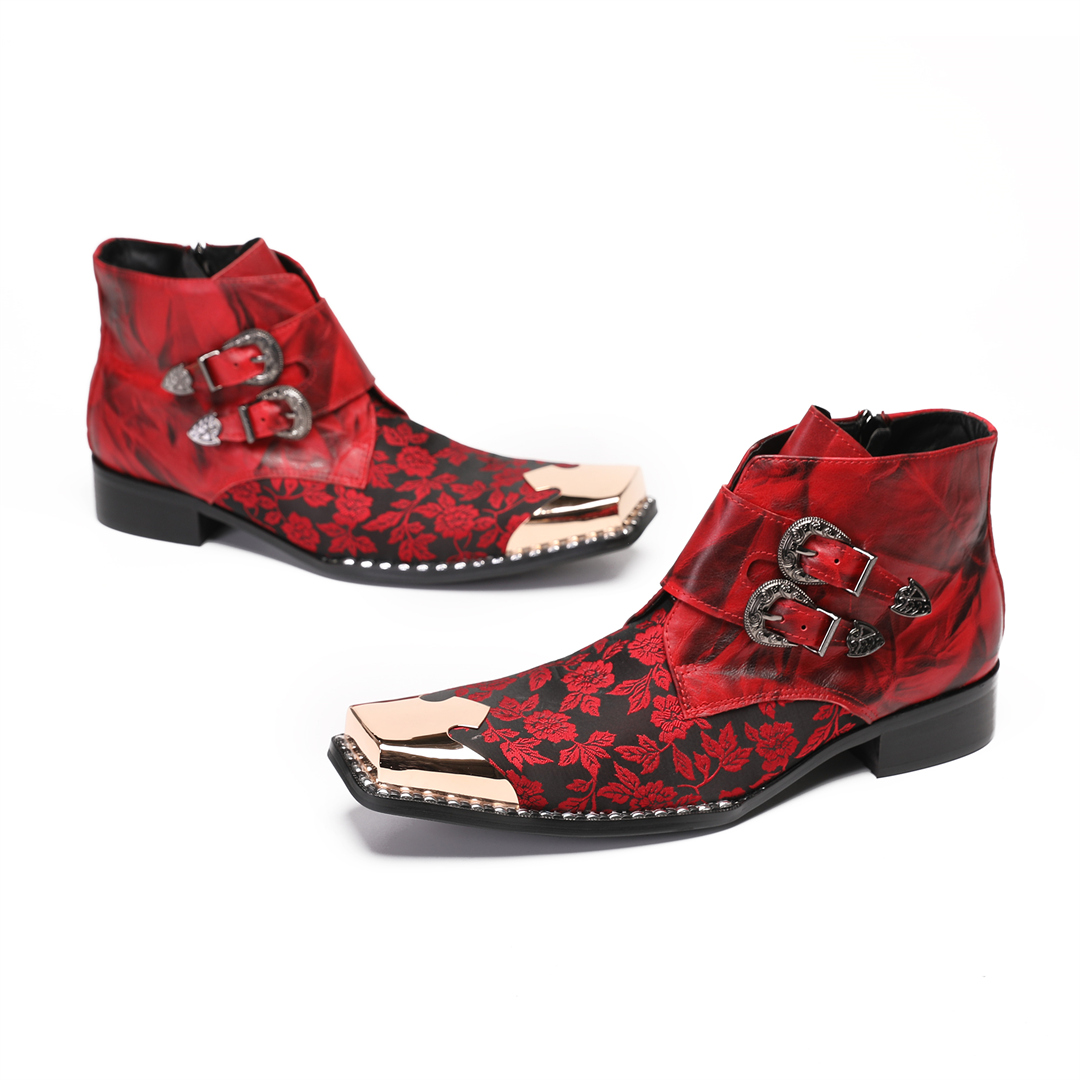 Mens Formal - Botas Winter Red Floral Men Evening