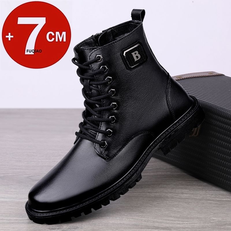 Mens Formal - Men's Genuine Leather Elevator Boots Winter