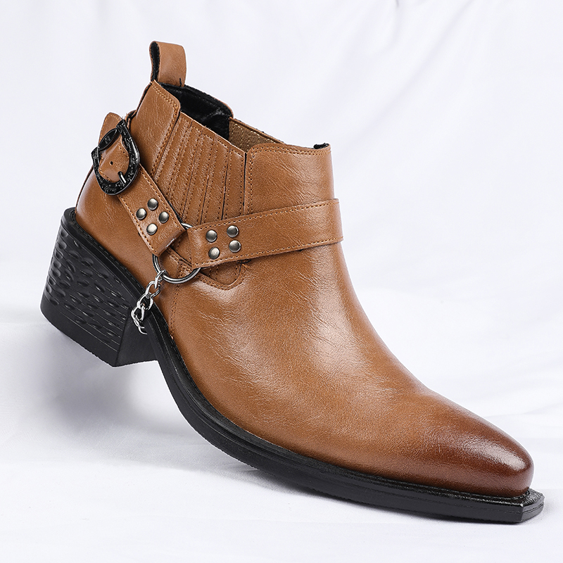 Mens Formal - New Brown /Black Cow Leather Boots