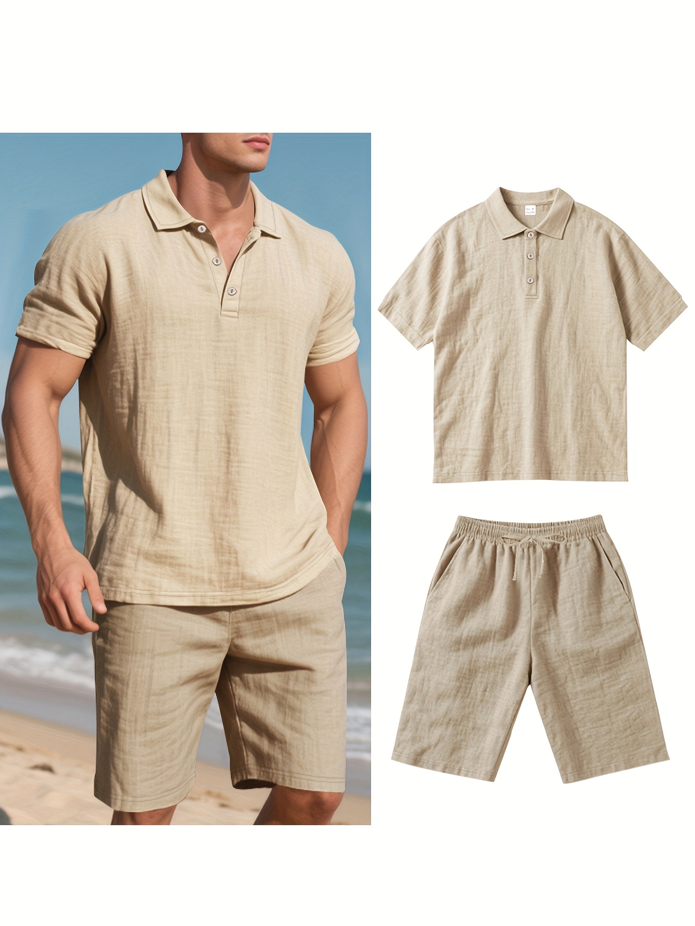 Summer Men Suit Fashion Linen  - đánh giá và giá Men'S Formal Beach Wear