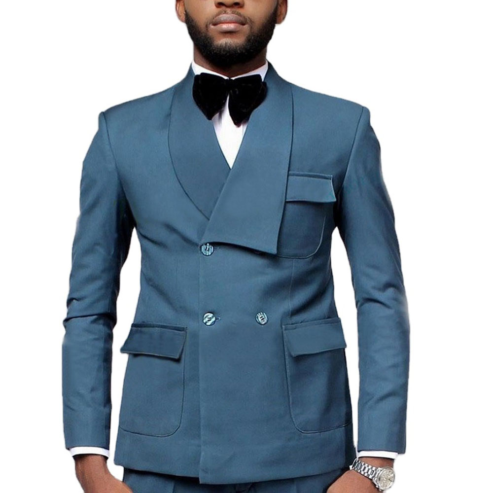 Latest Design Double Breasted  - đánh giá và giá Men Formal Wear Blue