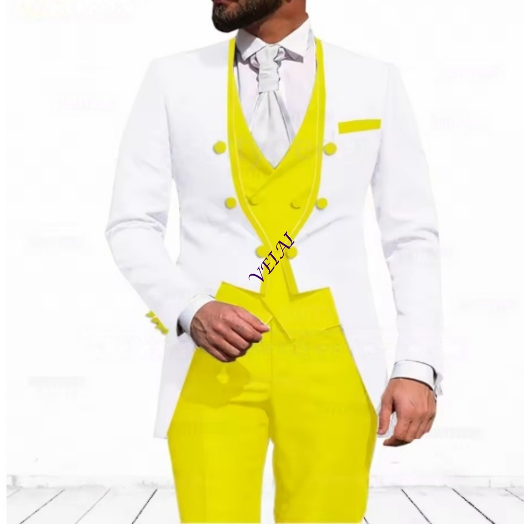 Customized Sky Blue 3-Piece Su - đánh giá và giá Men Formal Wear Blue