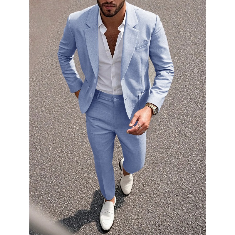 Business Men's Solid Color Sui - đánh giá và giá Large Men Formal Wear