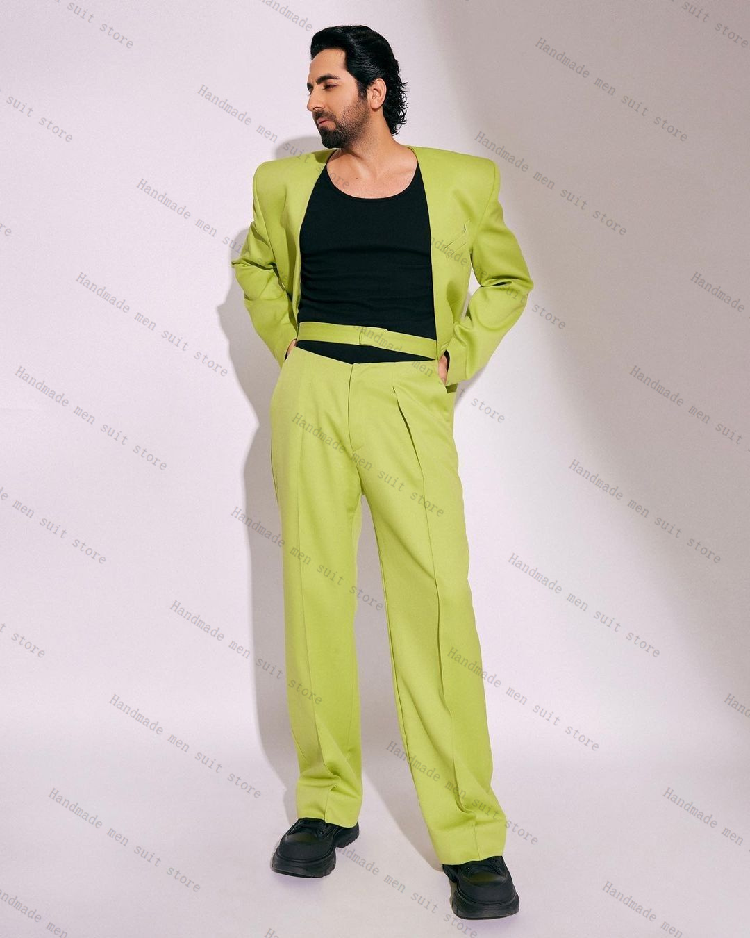 Fashion Green Men Suit Set 2 P - đánh giá và giá Men'S Formal Wear Belt