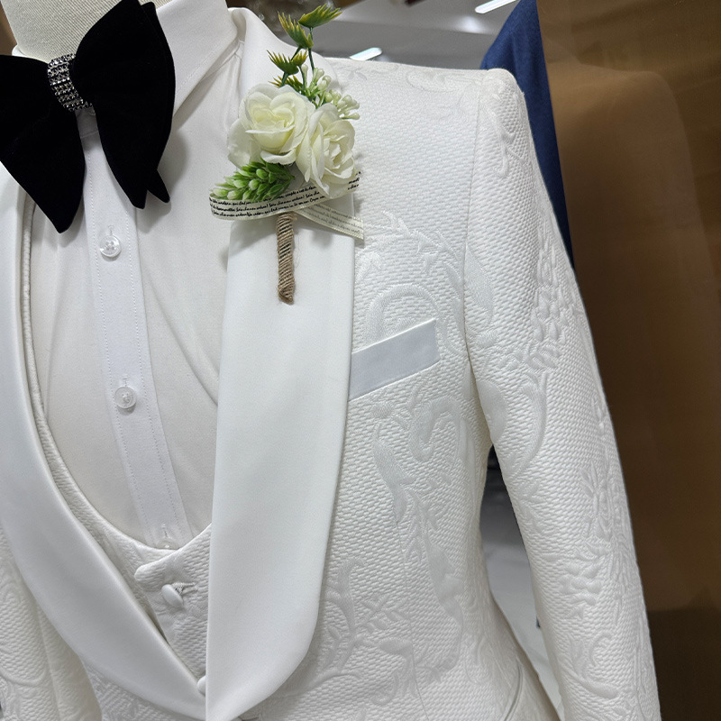 Men Wedding Suit White 3 Piece - đánh giá và giá Formal Men Party Wear Jacket