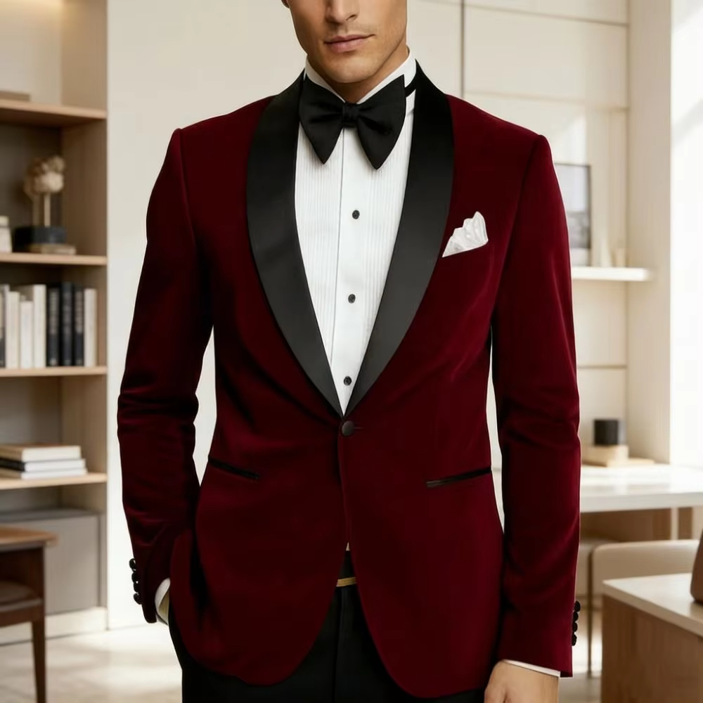 Men Velvet Blazer Slim Fit Sui - đánh giá và giá Formal Men Party Wear Jacket
