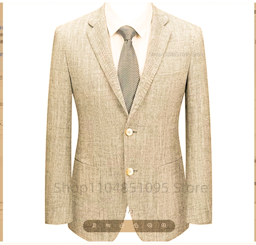 Men's Slim Fit Linen Suit Blaz - đánh giá và giá Men Formal Wear Blue