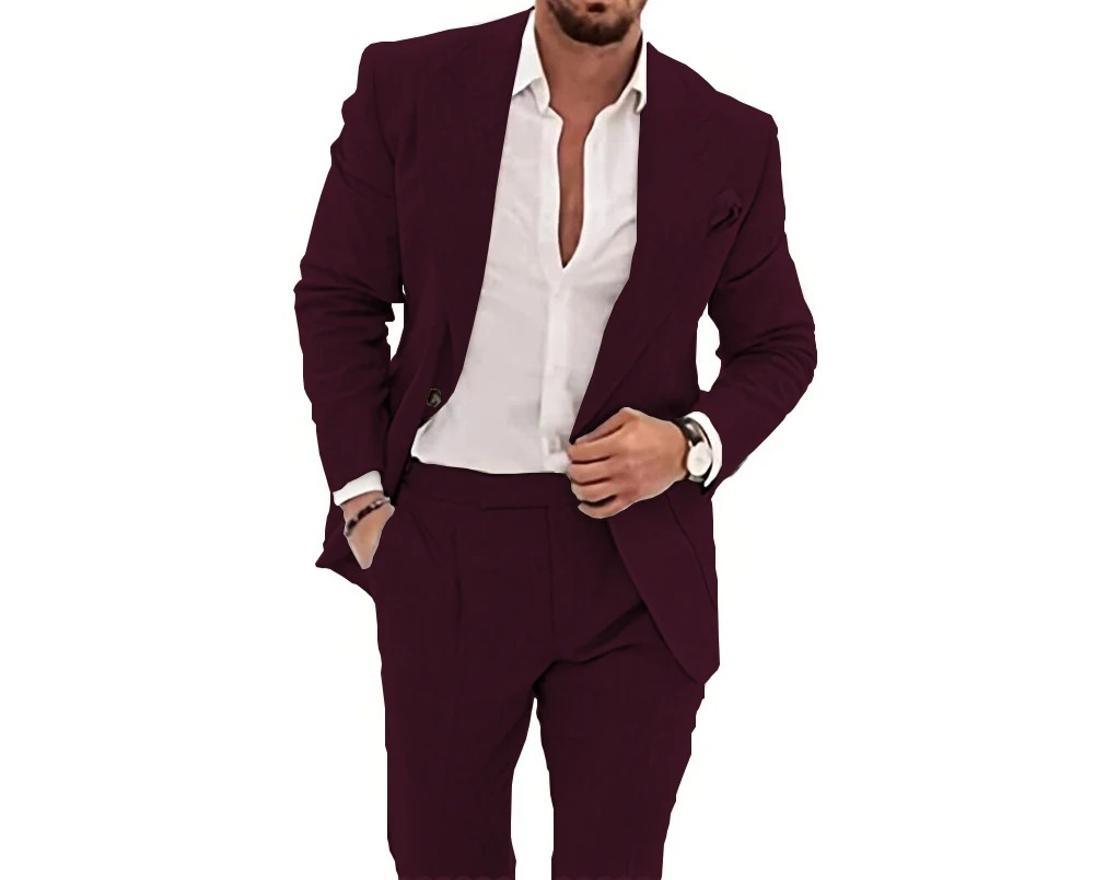 Casual Men's Flax Suits 2 Piec - đánh giá và giá Men'S Formal Beach Wear