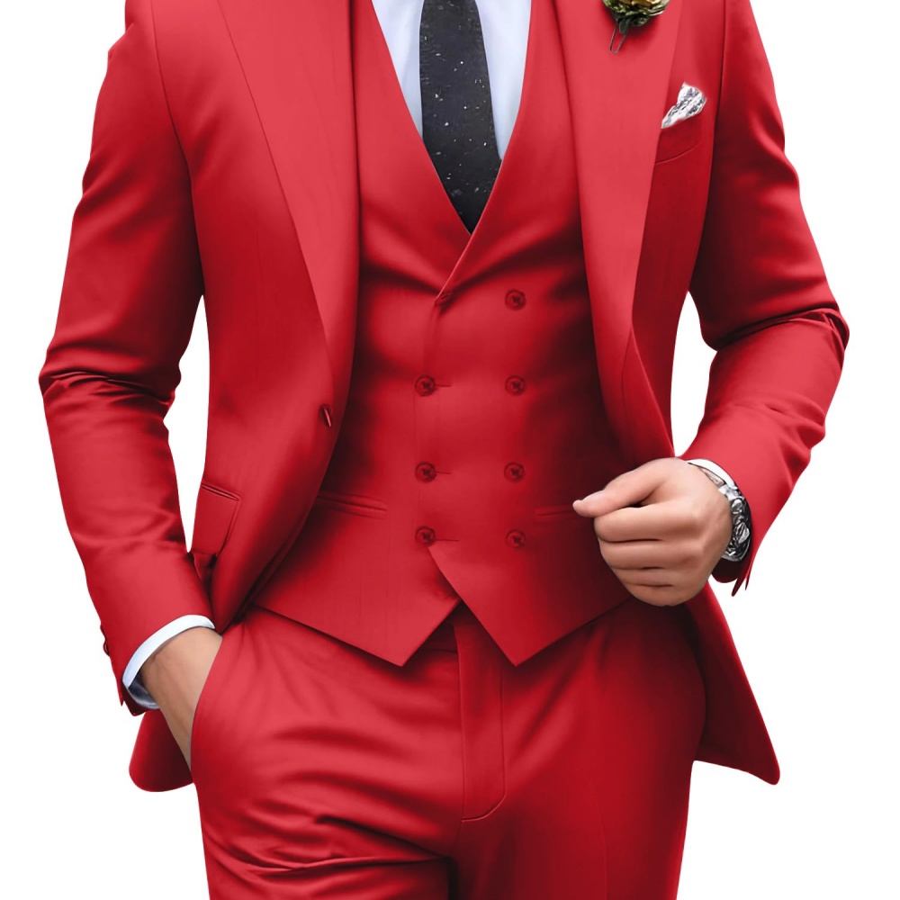 3 Pieces Solid Color Men Suits - đánh giá và giá Formal Men Party Wear Jacket