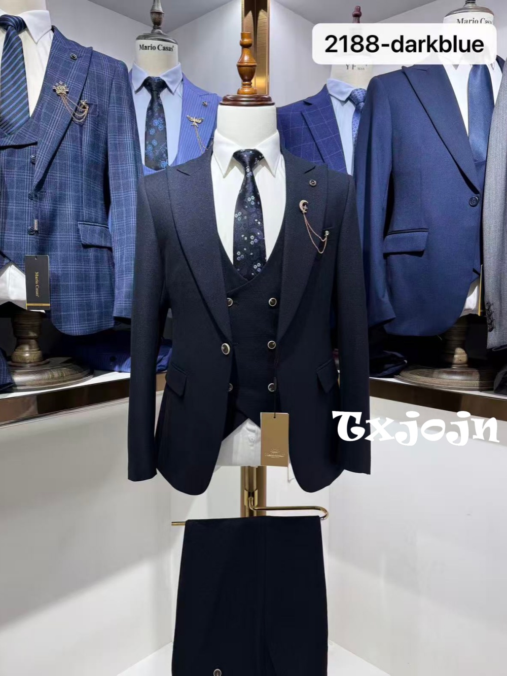 Dark Blue Men's Formal Suit Se - đánh giá và giá Men Formal Wear Clothes