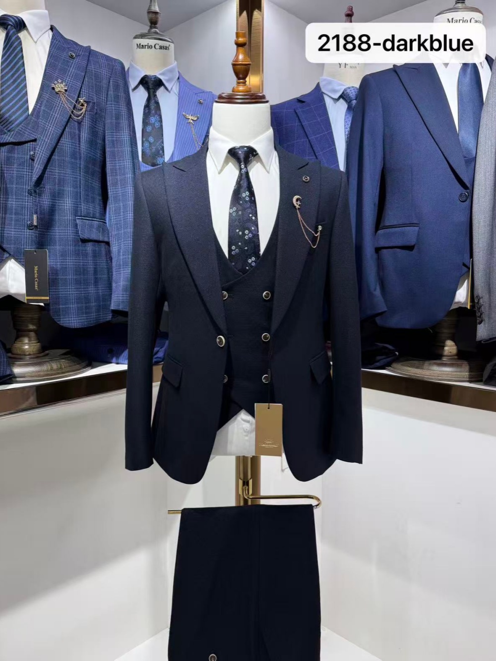 Dark Blue Men's Formal Suit Se - đánh giá và giá Men Formal Wear Clothes