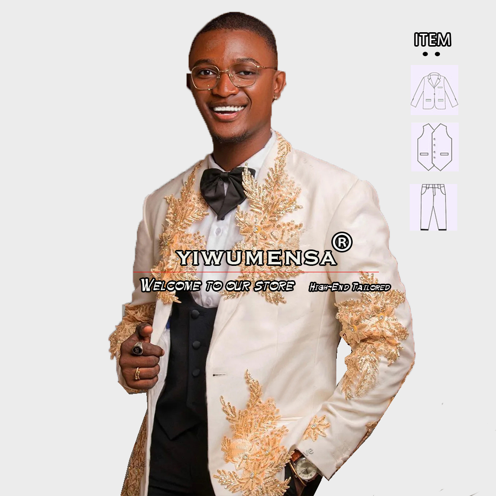Customized 3 Pieces Suits Men  - đánh giá và giá Formal Men Party Wear Jacket