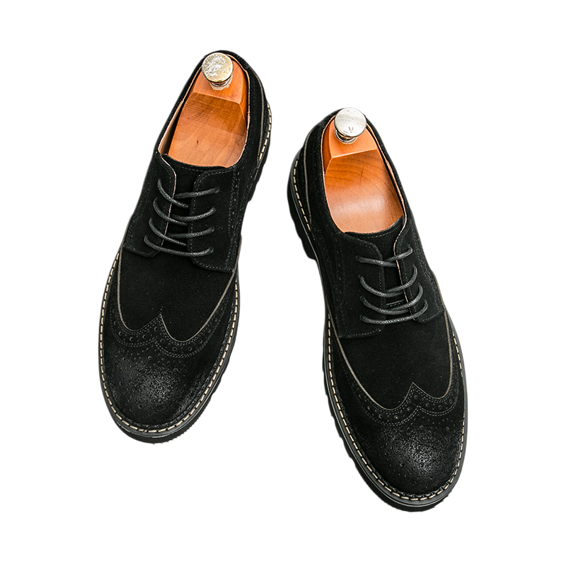 Men's Brown Suede Brogue Oxfor - đánh giá và giá Large Men Formal Wear